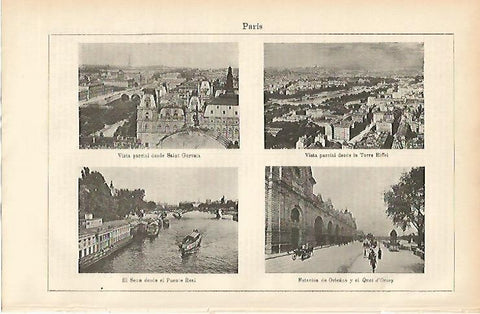 LAMINA ESPASA 2258: Vistas parciales de Paris