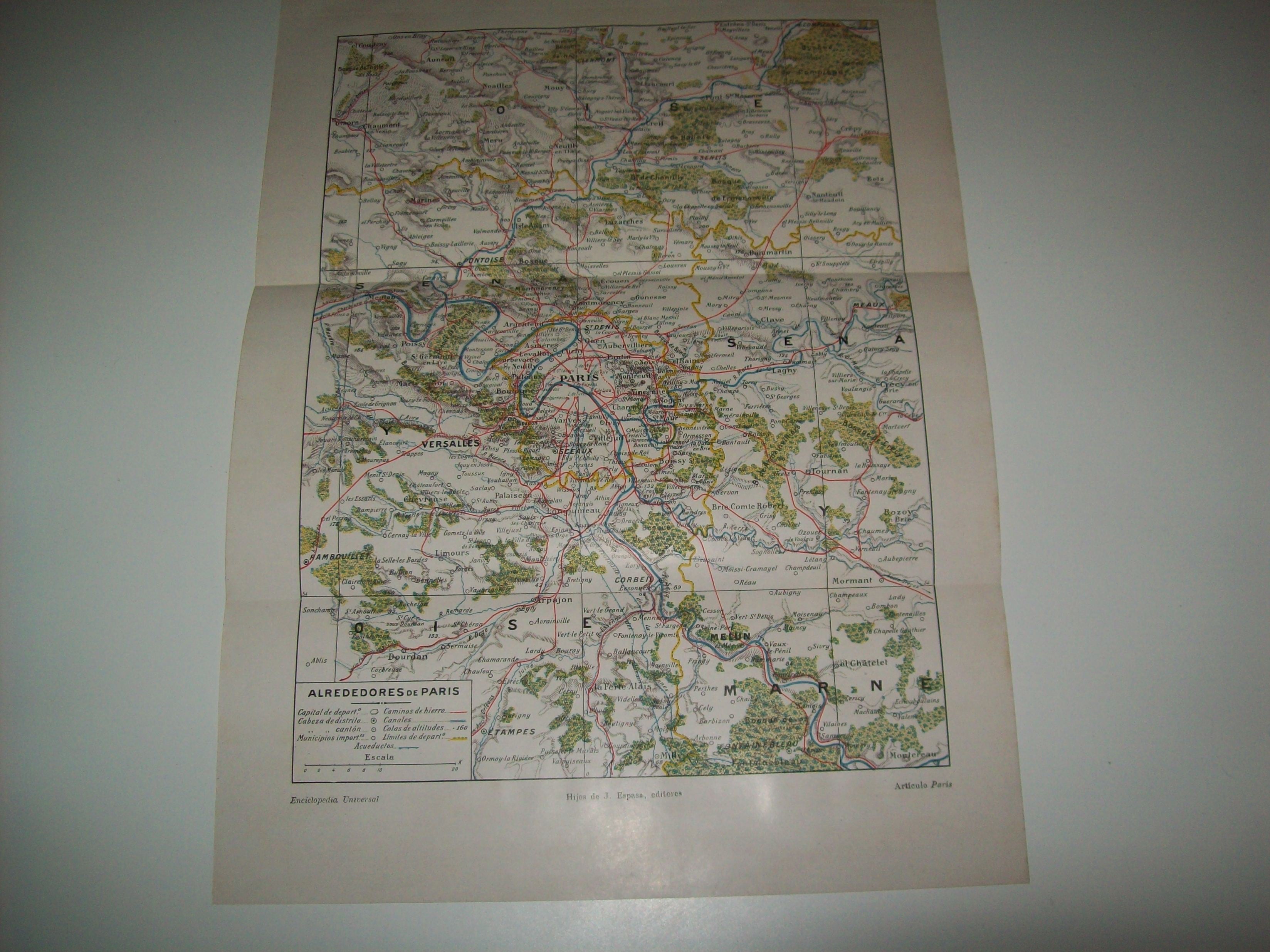 LAMINA ESPASA 2262: Mapa de los alrededores de Pais