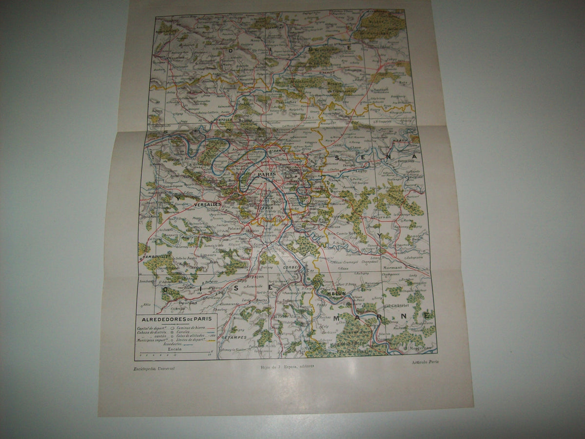 LAMINA ESPASA 2262: Mapa de los alrededores de Pais