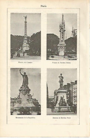 LAMINA ESPASA 2281: Fuentes y monumentos de Paris