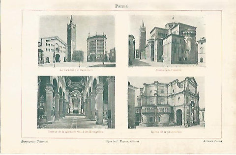 LAMINA ESPASA 2298: Iglesias de Parma Italia