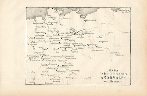 LAMINA ESPASA Alemania 2389: Mapa de centros para discapcitados en Alemania