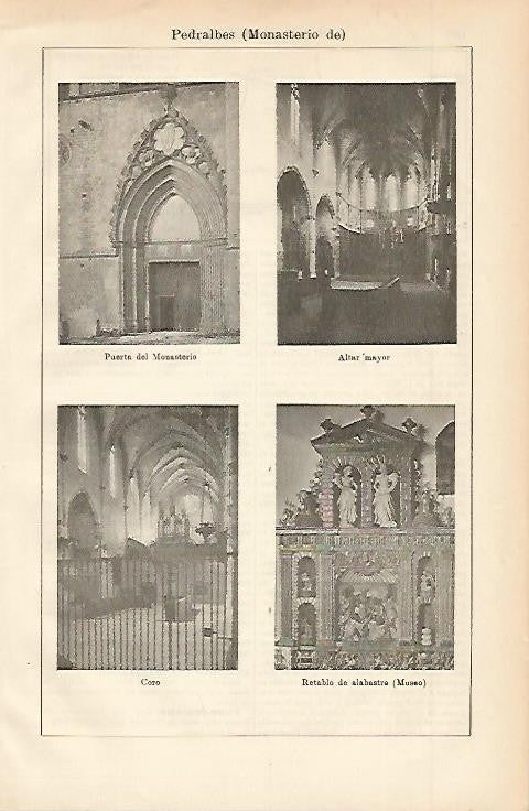 LAMINA ESPASA 2392: Vistas del Monasterio de Pedralbes Barcelona