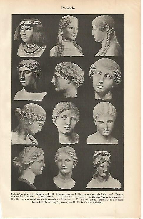 LAMINA ESPASA 2407: Bustos de la antiguedad. Egipto Grecia Roma