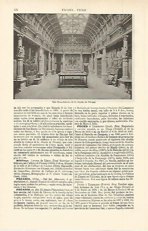 LAMINA ESPASA 2448: Sala Renacimiento de la Abadia de Fecamp Francia