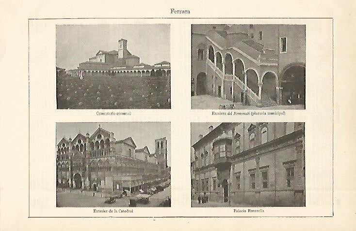 LAMINA ESPASA 2470: Vistas de Ferrara Italia