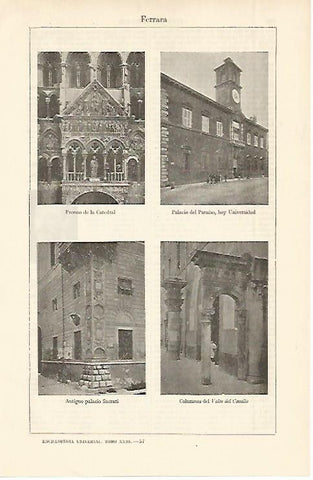 LAMINA ESPASA 2471: Edificios de Ferrara Italia