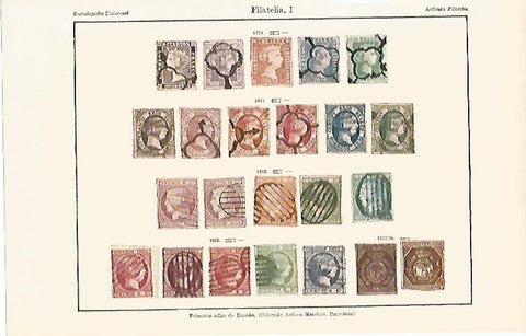 LAMINA ESPASA 2502: Primeros sellos de España