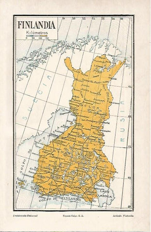 LAMINA ESPASA 2530: Mapa de Finlandia