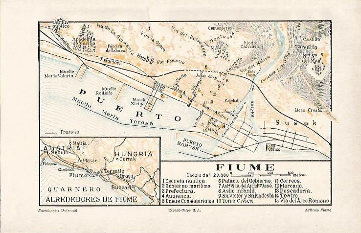 LAMINA ESPASA 2539: Plano de Fiume Italia