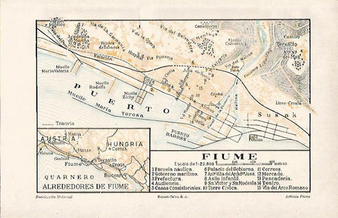 LAMINA ESPASA 2539: Plano de Fiume Italia