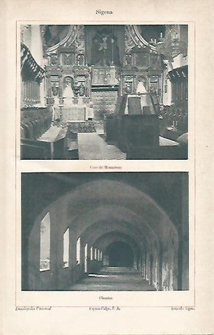LAMINA ESPASA 2545: Calustro y Coro del Monasterio de Sigena Huesca