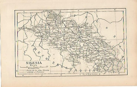 LAMINA ESPASA 2567: Mapa de Silesia Polonia