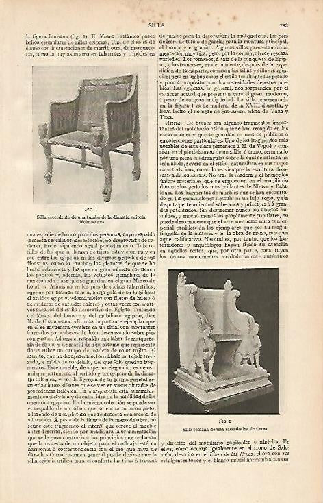 LAMINA ESPASA 2578: Silla egipcia y silla romana