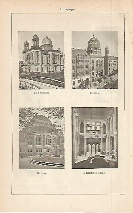 LAMINA ESPASA 2606: Sinagogas de Nuremberg Berlin Essen y Hamburgo