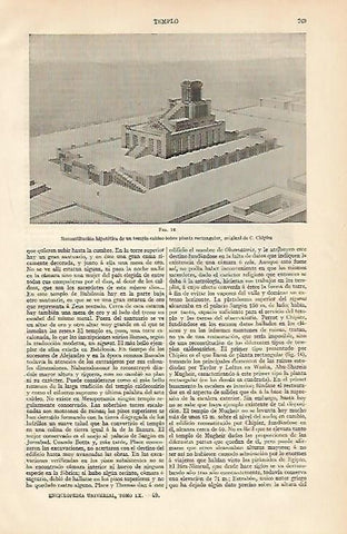 LAMINA ESPASA 2718: Recostruccion hipotetica de un templo caldeo