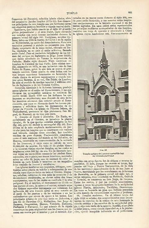LAMINA ESPASA 2733: Templo antiguo de Londres hoy vivienda