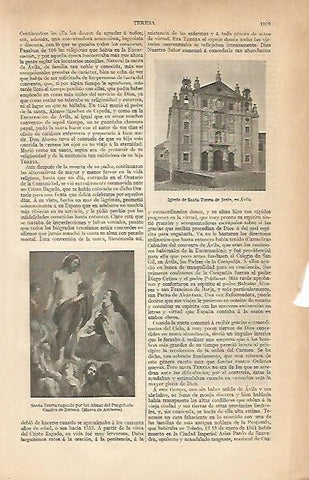 LAMINA ESPASA 2772: Iglesia de Santa Teresa en Avila