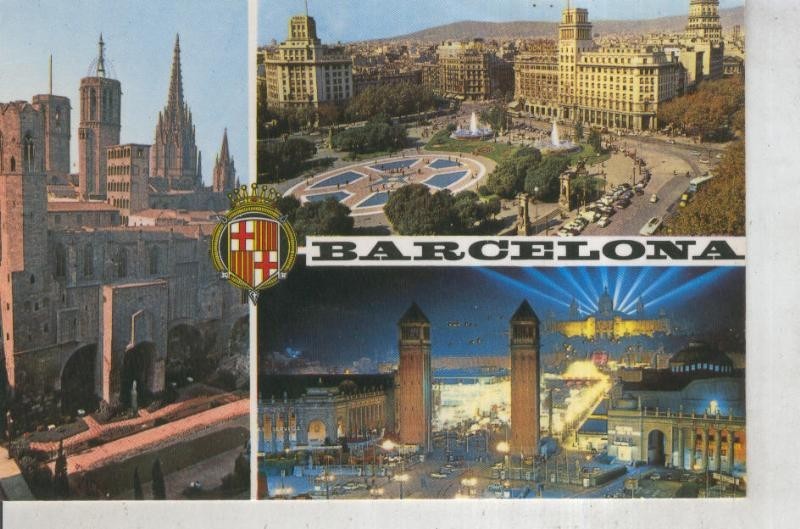 Postal 011351: Vistas varias de Barcelona