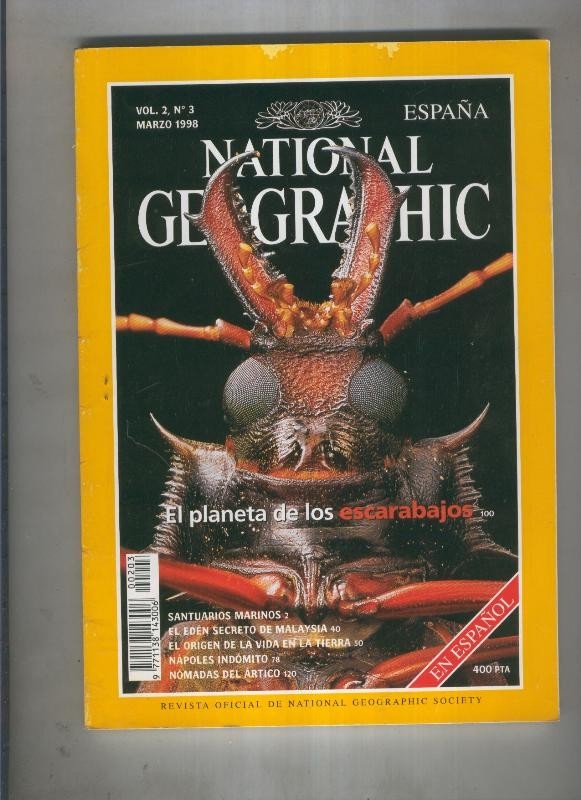 National geographic 1998 Marzo:El planeta de los escarabajos  volumen 2 numero 3