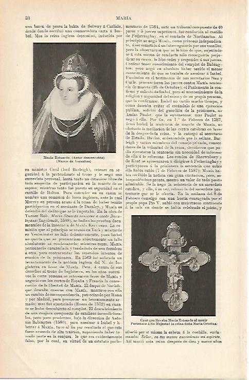 LAMINA ESPASA 1070: Retrato de Maria Estuardo