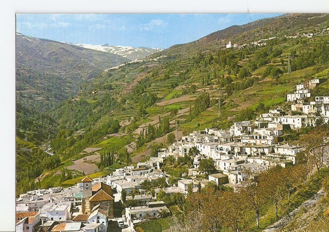 Postal 028869 : La Alpujarra (Granada). Pampaneira-Bubion y Capileira, al fondo Sierra Nevada