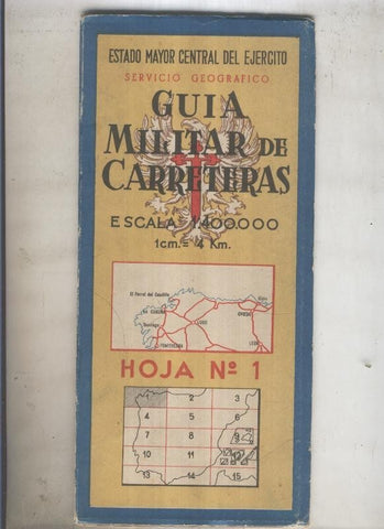 GUIA MILITAR DE CARRETERAS numero 01 de 1959