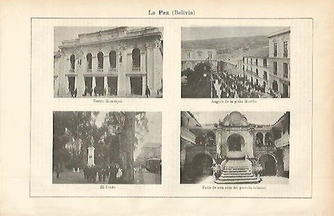 LAMINA ESPASA 2379: Vistas de La Paz Bolivia
