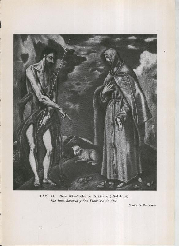 La coleccion Cambo, lamina 40: Taller de El Greco: San Juan Bautista y San Francisco de Asis