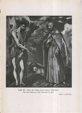 La coleccion Cambo, lamina 40: Taller de El Greco: San Juan Bautista y San Francisco de Asis