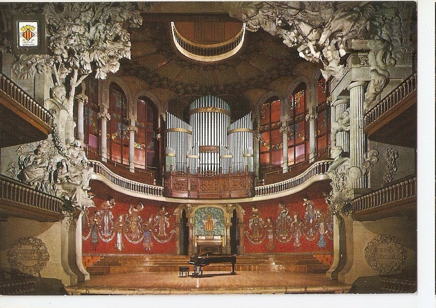 Postal 045812 : Vista general del hemiciclo. Palau de la Musica. Barcelona