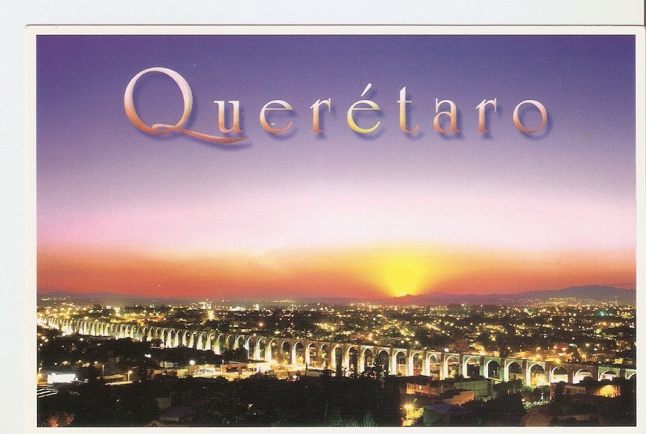 Postal 044002 : Vista panoramica del Acueducto (s. XVIII). Queretaro / Mexico