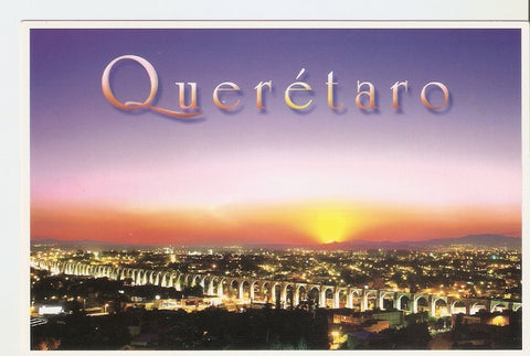 Postal 044002 : Vista panoramica del Acueducto (s. XVIII). Queretaro / Mexico