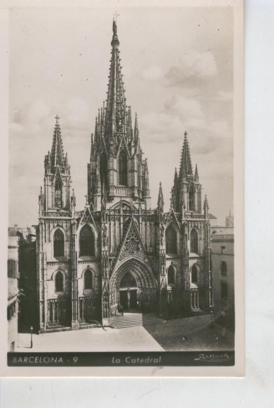 Postal B/N 0443 : Catedral de Barcelona