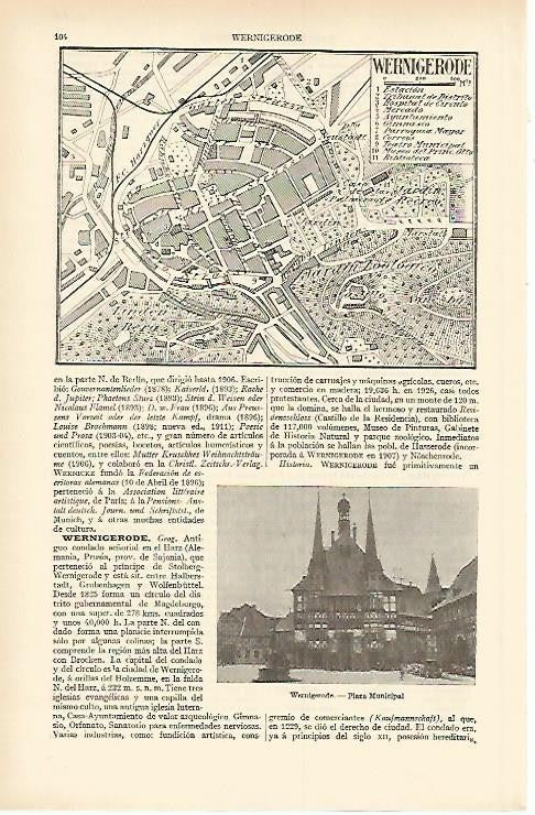 LAMINA ESPASA Alemania 1576: Plano de Wernigerode Alemania