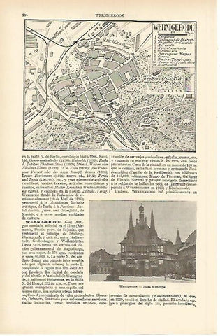 LAMINA ESPASA Alemania 1576: Plano de Wernigerode Alemania