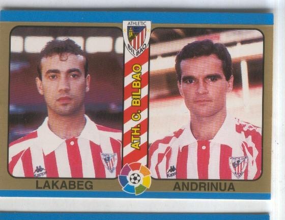 Cromos: Futbol Total Liga 95: Ath.C.Bilbao numero 038: Lakabeg y Andrinua