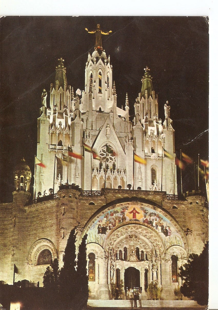 Postal 037997 : Barcelona. Tibidabo. Basilica Nacional Exp. Del Sagrado Corazon de Jesus