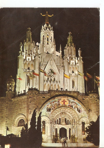 Postal 037997 : Barcelona. Tibidabo. Basilica Nacional Exp. Del Sagrado Corazon de Jesus