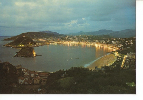 Postal 042439 : San Sebastian. Vista general desde Igueldo. Iluminada