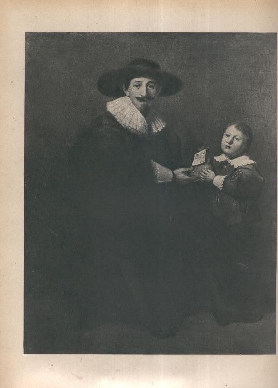 Rembrandt lamina 018: Retrato del Burgomaestre Jan Pellircon y su hijo