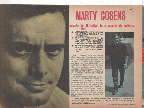 Claro de Luna numero 357: reportaje sobre Marty Cosens