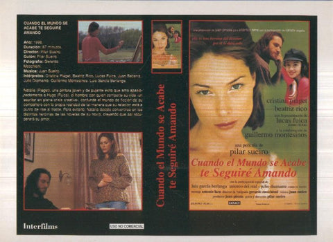 Caratula cine 30x22 cm: Cuando el mundo se acabe te seguire amando y 