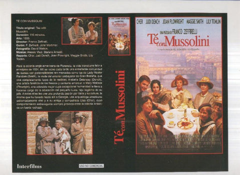Caratula cine 30x22 cm: Te con Mussolini y Willow
