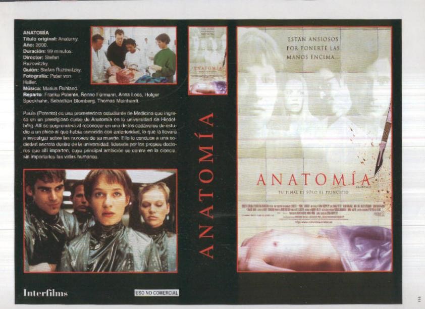 Caratula cine 30x22 cm: Anatomia y El dia mas largo