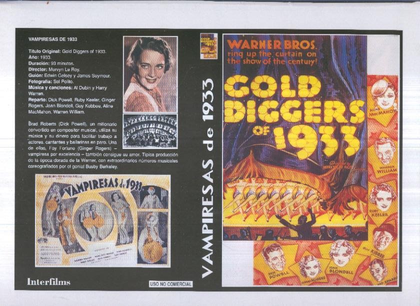 Caratula cine 30x22 cm: Gold diggers of 1933 y Piratas de Monterrey
