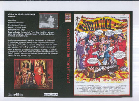 Caratula cine 30x22 cm: Juana la loca de vez en cuando y Amor,valor,compasion