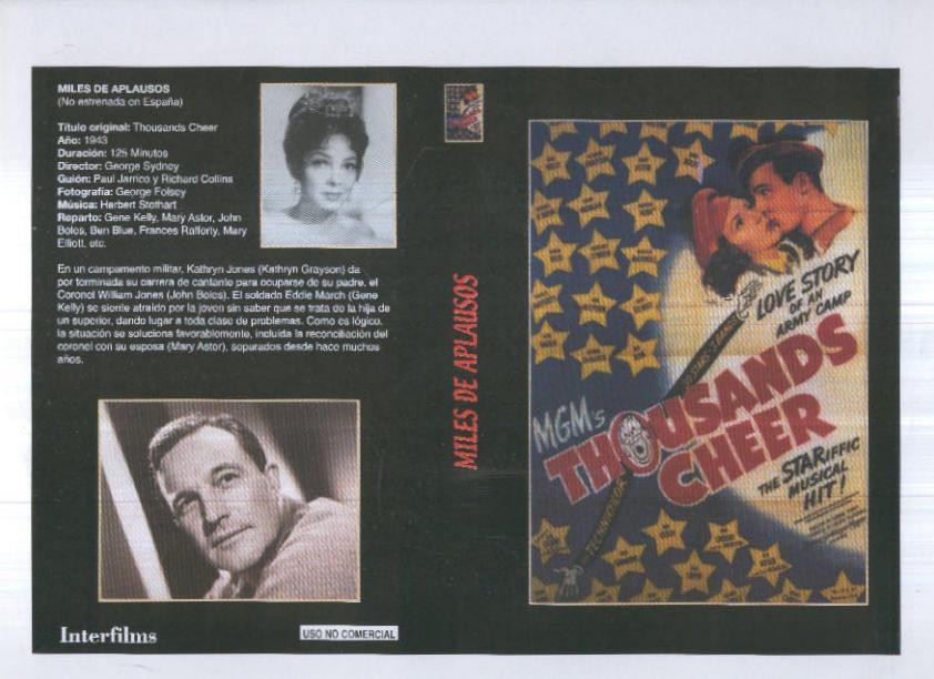 Caratula cine 30x22 cm: Thousands cheer y En persona