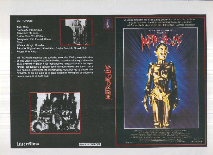 Caratula cine 30x22 cm: Metropolis y Buddy una historia verdadera