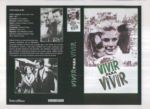 Caratula cine 30x22 cm: Vivir para vivir y Solddito español